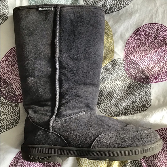 Womens Bearpaw Sheepskin Suede Boots - Picture 2 of 7